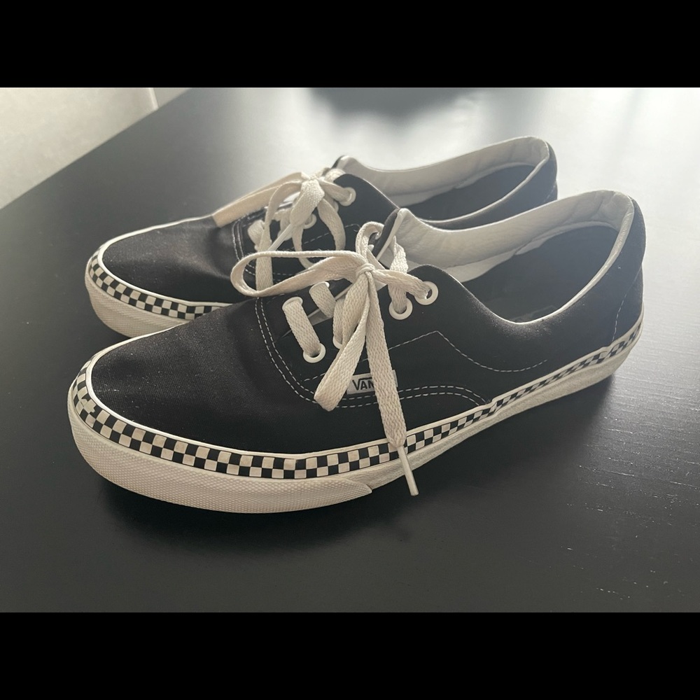 Vans Womens Black and white checkered sneakers. Size 10.5
